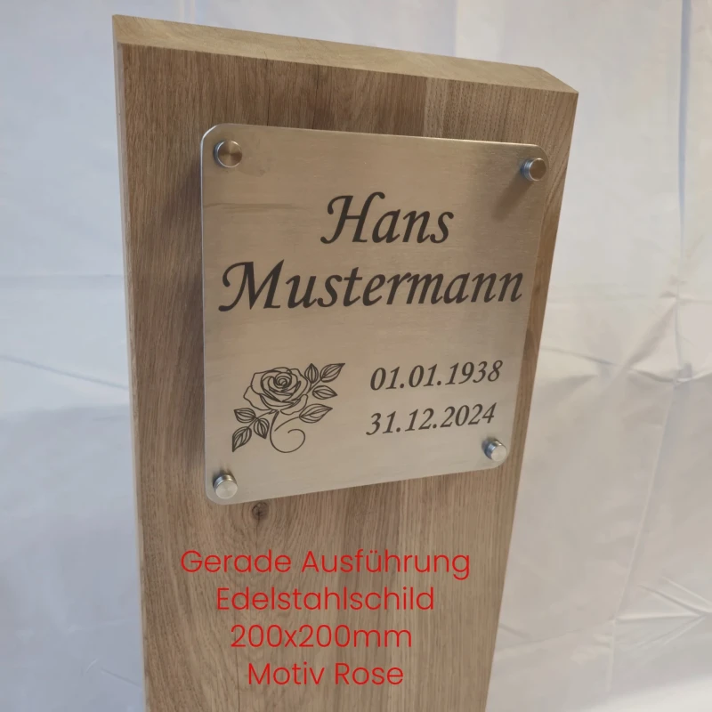 Grabstein aus Holz gerade
