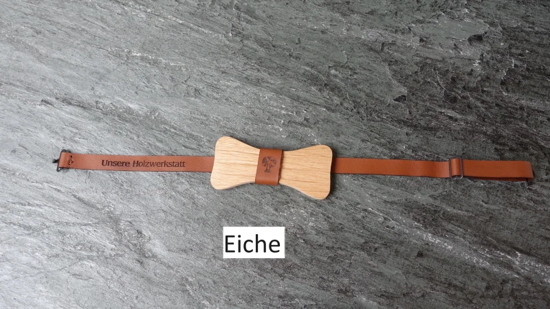 Holzfliege aus Massivholz und Echtleder Individuallisierung