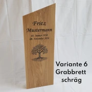 Grabbohle (statt einem Grabkreuz)