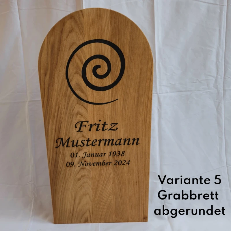 Grabbohle (statt einem Grabkreuz)