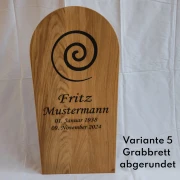 Grabbohle (statt einem Grabkreuz)
