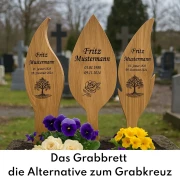 Grabbrett (statt einem Grabkreuz)