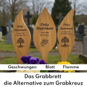 Grabbrett (statt einem Grabkreuz)
