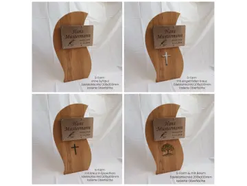 Grabstein aus Holz S-Form