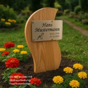 Grabstein aus Holz S-Form