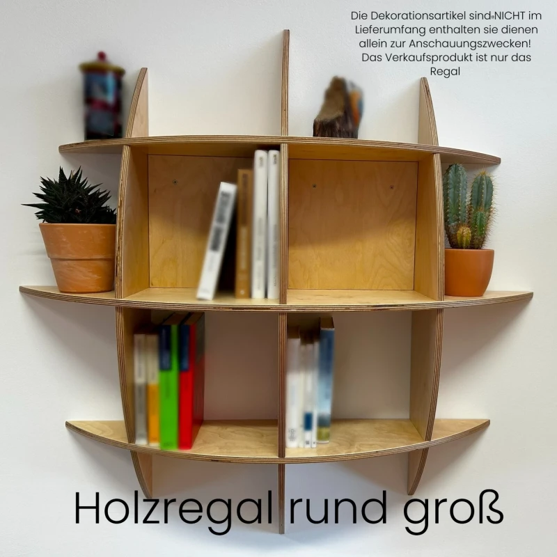 Holzregal Rund Groß in Schichtholz Birke