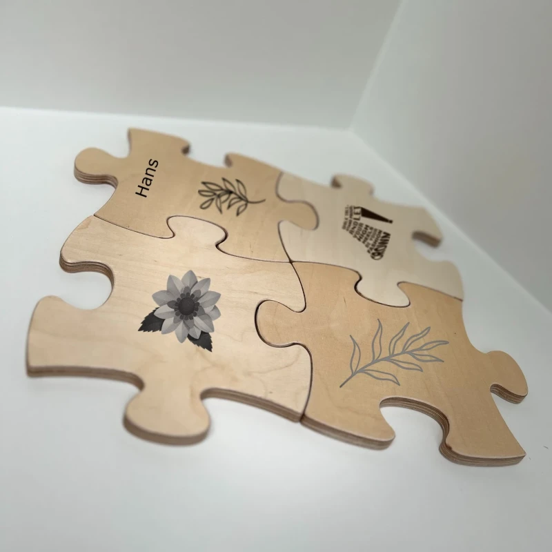 Untersetzer als Puzzle personalisiert