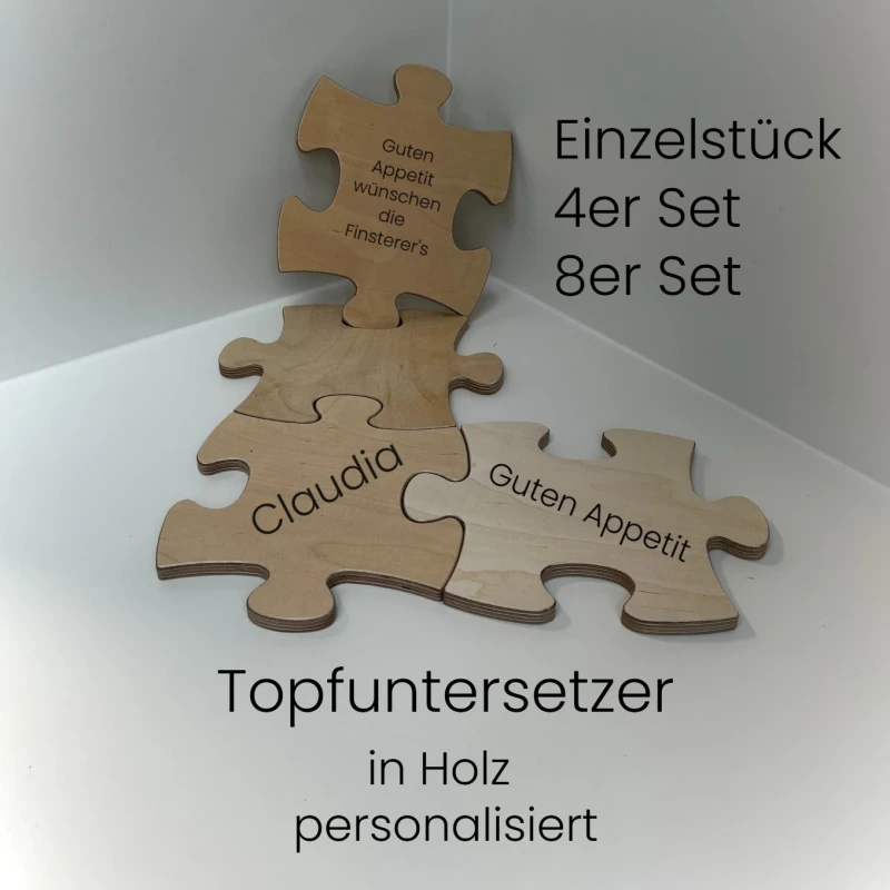 Untersetzer als Puzzle personalisiert